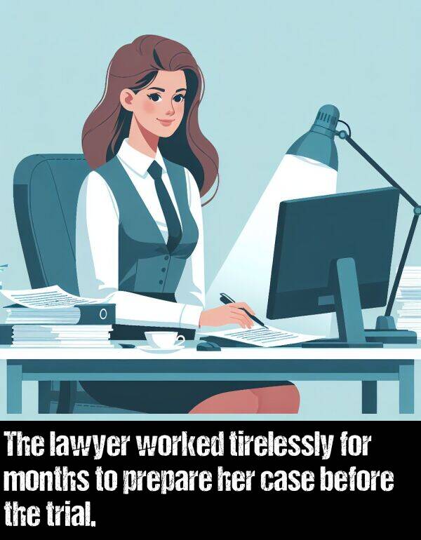 prepare: The lawyer worked tirelessly for months to prepare her case before the trial.