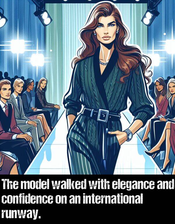 elegance: The model walked with elegance and confidence on an international runway.