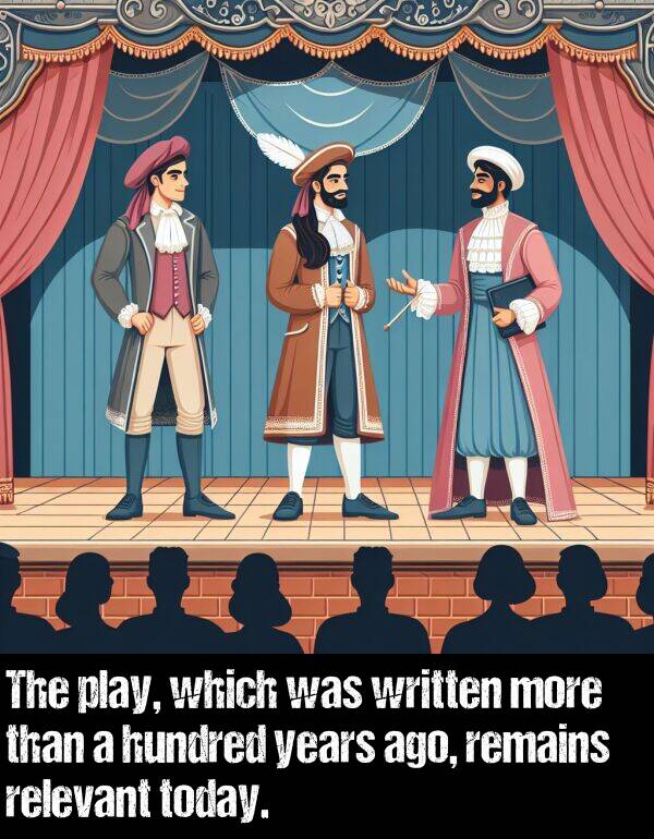 years: The play, which was written more than a hundred years ago, remains relevant today.