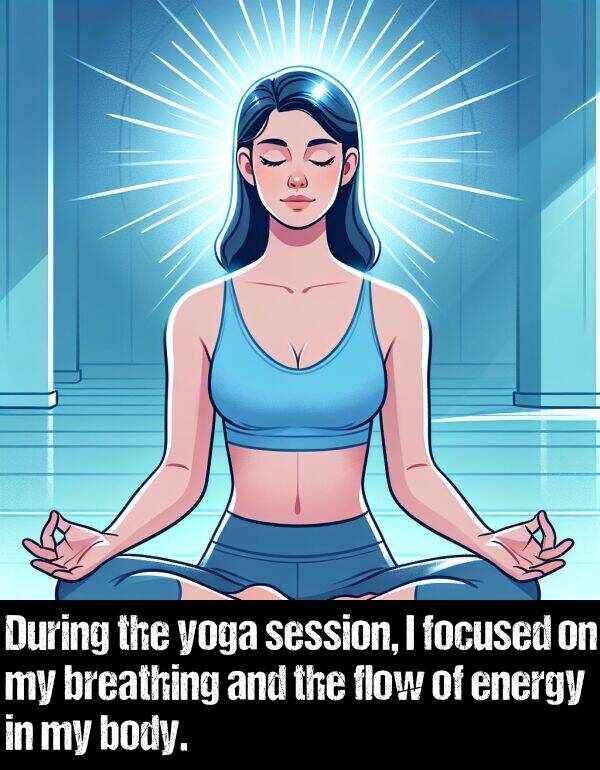 breathing: During the yoga session, I focused on my breathing and the flow of energy in my body.