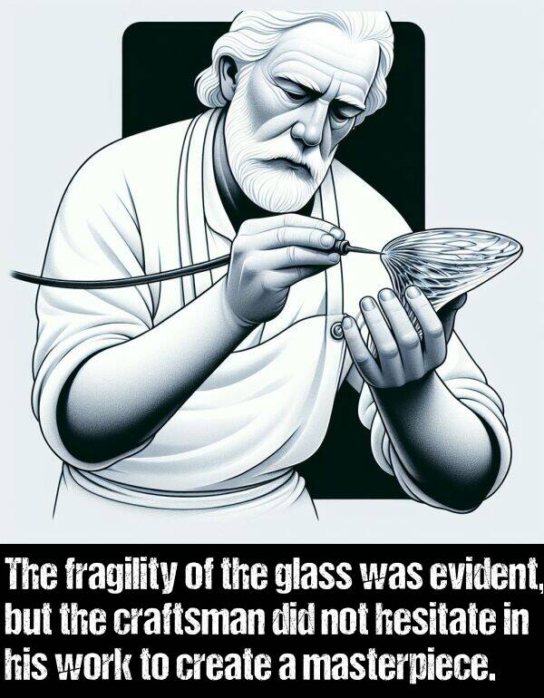 glass: The fragility of the glass was evident, but the craftsman did not hesitate in his work to create a masterpiece.