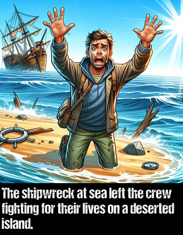 shipwreck: The shipwreck at sea left the crew fighting for their lives on a deserted island.