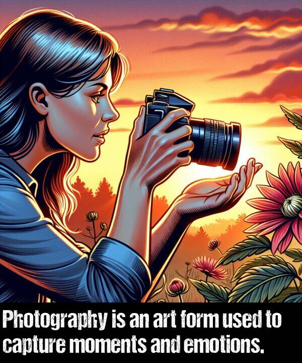 used: Photography is an art form used to capture moments and emotions.