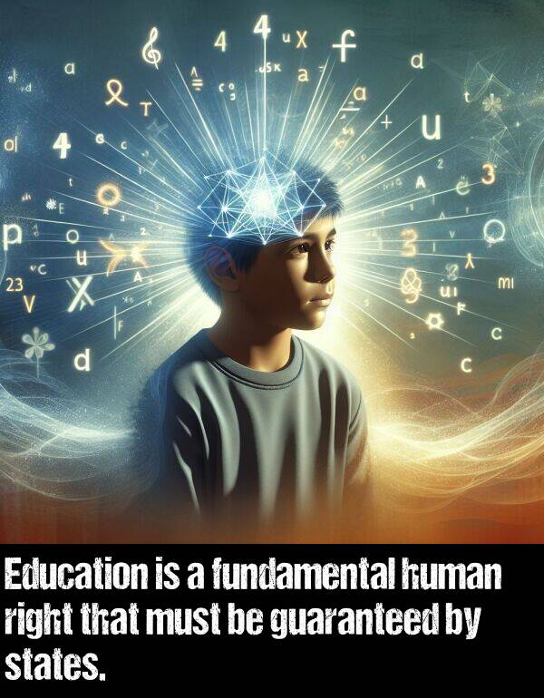 states: Education is a fundamental human right that must be guaranteed by states.