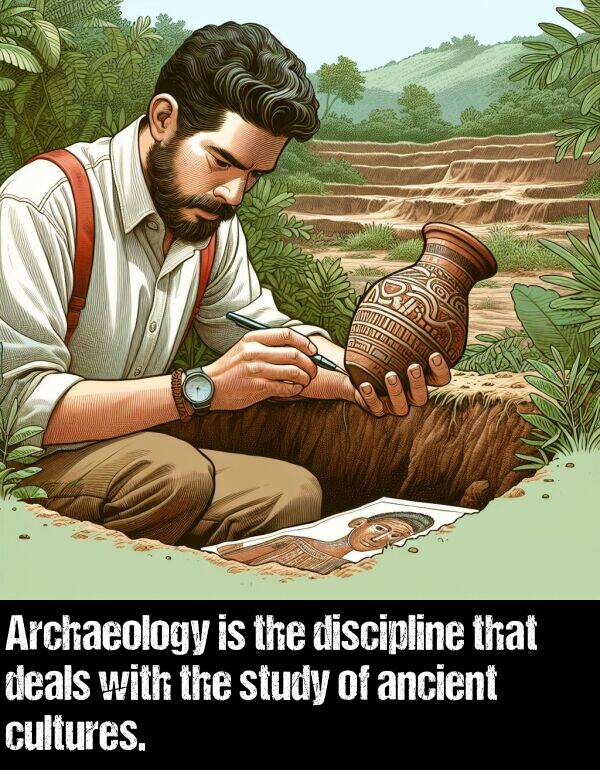 cultures: Archaeology is the discipline that deals with the study of ancient cultures.