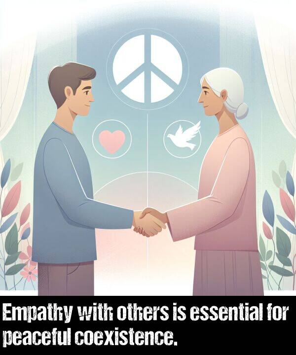 peaceful: Empathy with others is essential for peaceful coexistence.