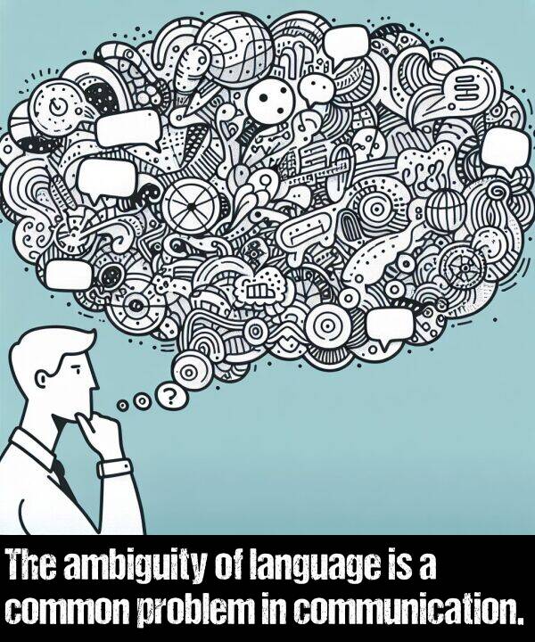 language: The ambiguity of language is a common problem in communication.