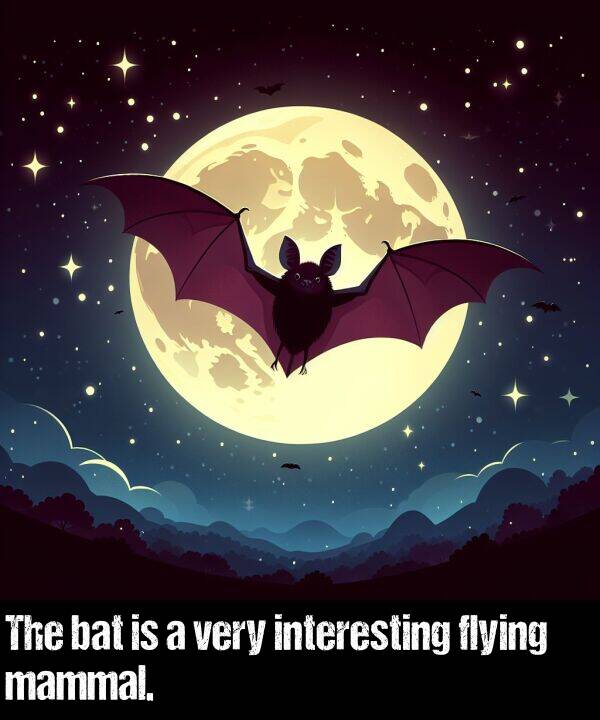 bat: The bat is a very interesting flying mammal.