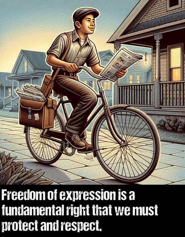 expression: Freedom of expression is a fundamental right that we must protect and respect.