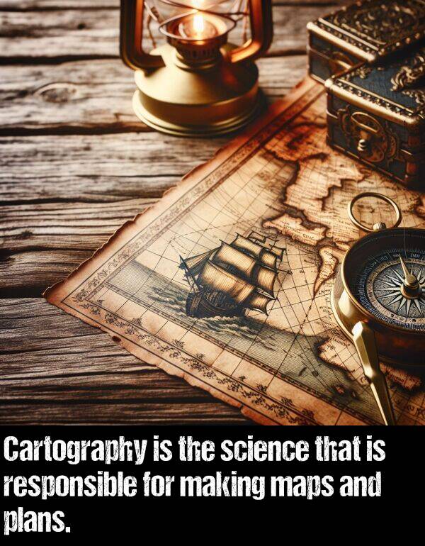 making: Cartography is the science that is responsible for making maps and plans.