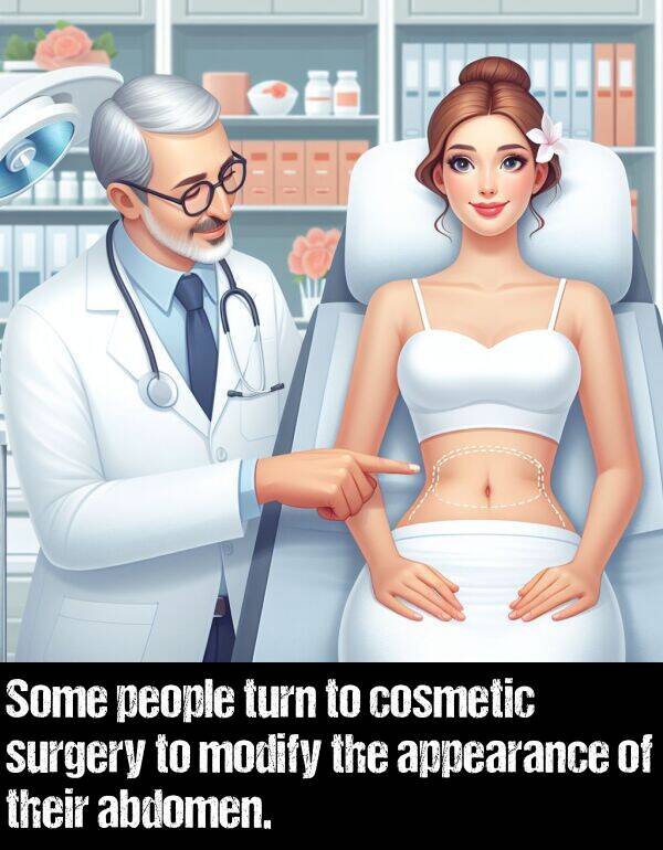 abdomen: Some people turn to cosmetic surgery to modify the appearance of their abdomen.