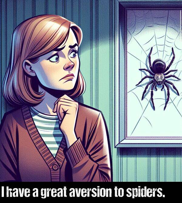 have: I have a great aversion to spiders.