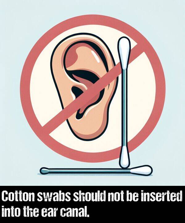 not: Cotton swabs should not be inserted into the ear canal.