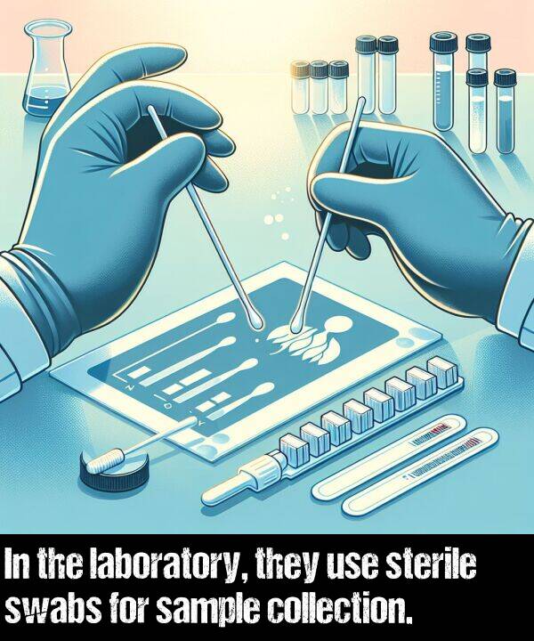 laboratory: In the laboratory, they use sterile swabs for sample collection.