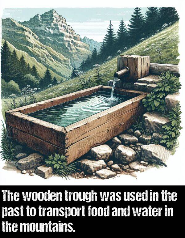 transport: The wooden trough was used in the past to transport food and water in the mountains.