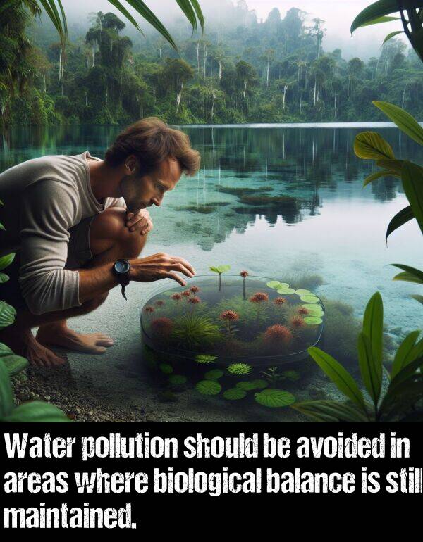 biological: Water pollution should be avoided in areas where biological balance is still maintained.