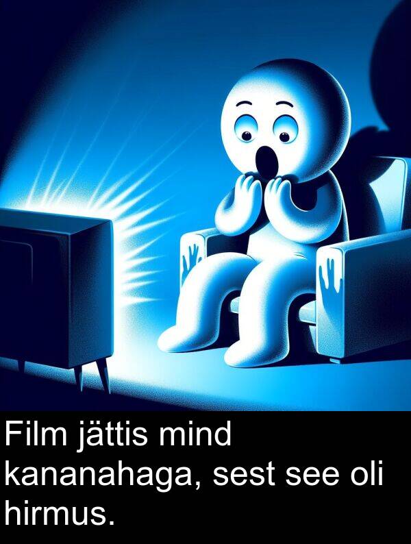 mind: Film jättis mind kananahaga, sest see oli hirmus.