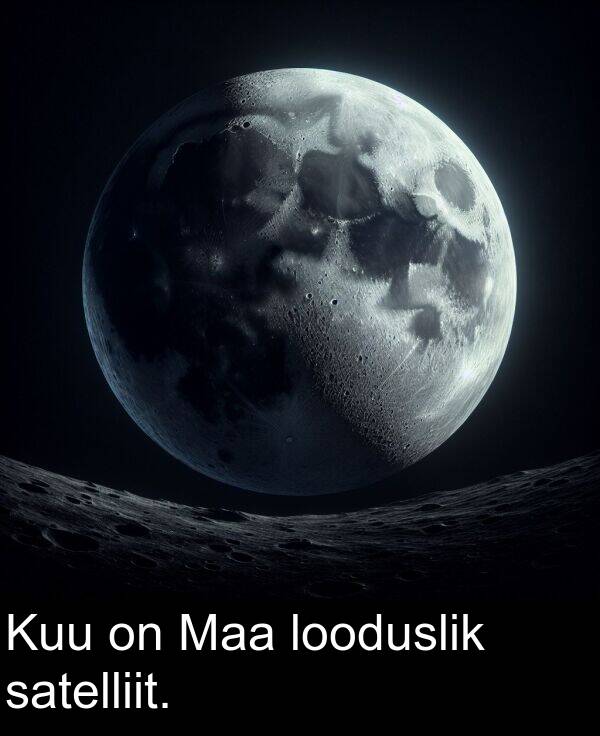 looduslik: Kuu on Maa looduslik satelliit.