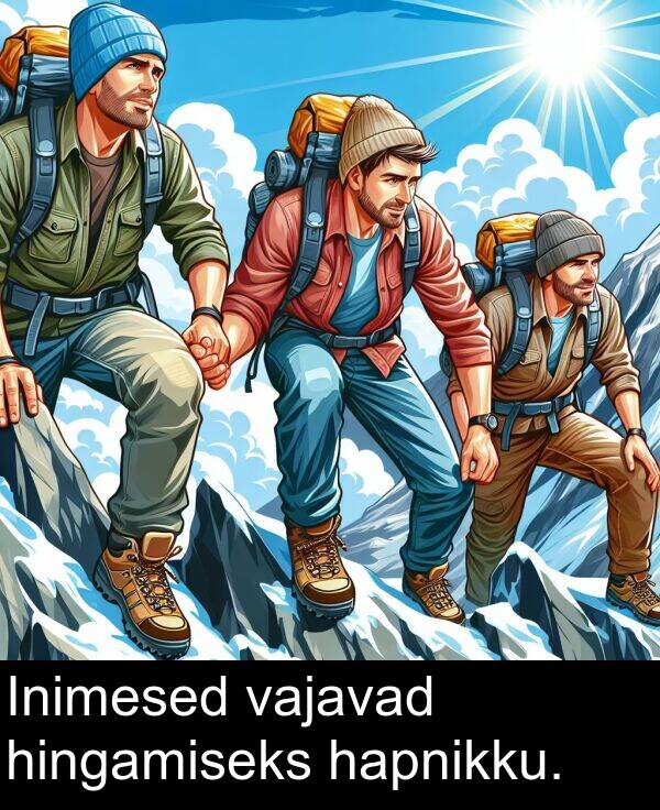 vajavad: Inimesed vajavad hingamiseks hapnikku.