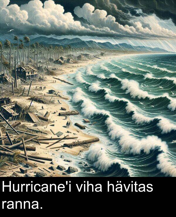 ranna: Hurricane'i viha hävitas ranna.