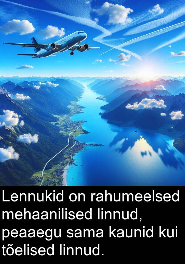 tõelised: Lennukid on rahumeelsed mehaanilised linnud, peaaegu sama kaunid kui tõelised linnud.