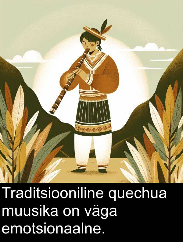 emotsionaalne: Traditsiooniline quechua muusika on väga emotsionaalne.