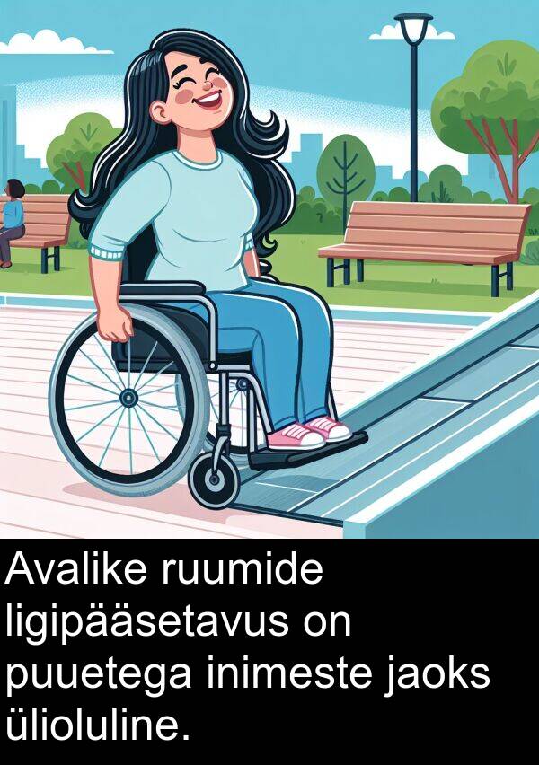 inimeste: Avalike ruumide ligipääsetavus on puuetega inimeste jaoks ülioluline.