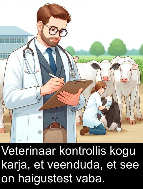 vaba: Veterinaar kontrollis kogu karja, et veenduda, et see on haigustest vaba.