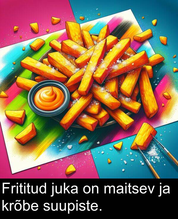 krõbe: Frititud juka on maitsev ja krõbe suupiste.