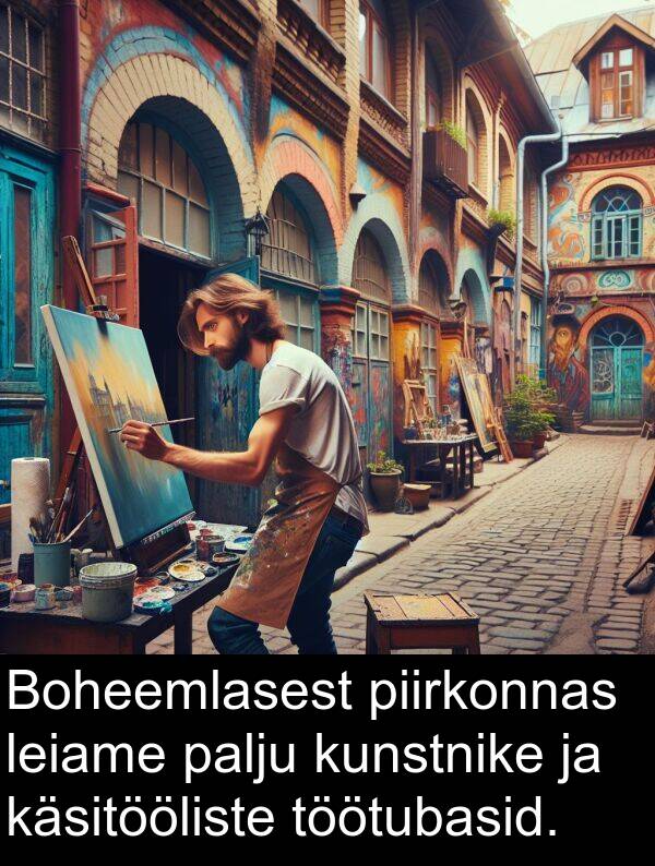 piirkonnas: Boheemlasest piirkonnas leiame palju kunstnike ja käsitööliste töötubasid.