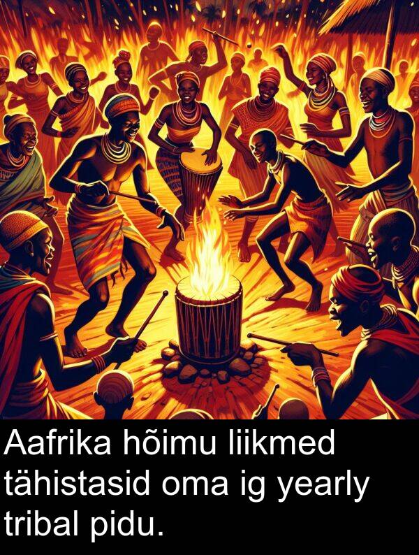 yearly: Aafrika hõimu liikmed tähistasid oma ig yearly tribal pidu.