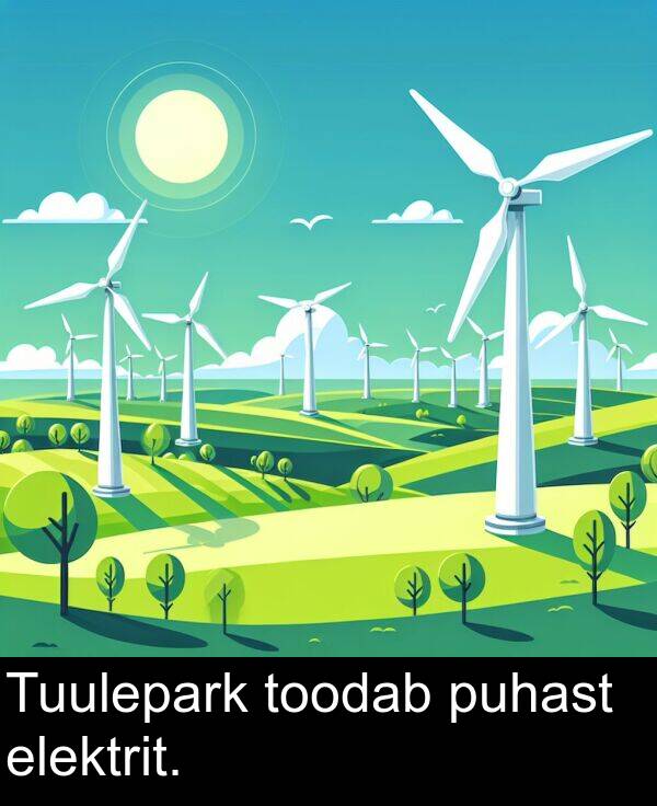 puhast: Tuulepark toodab puhast elektrit.