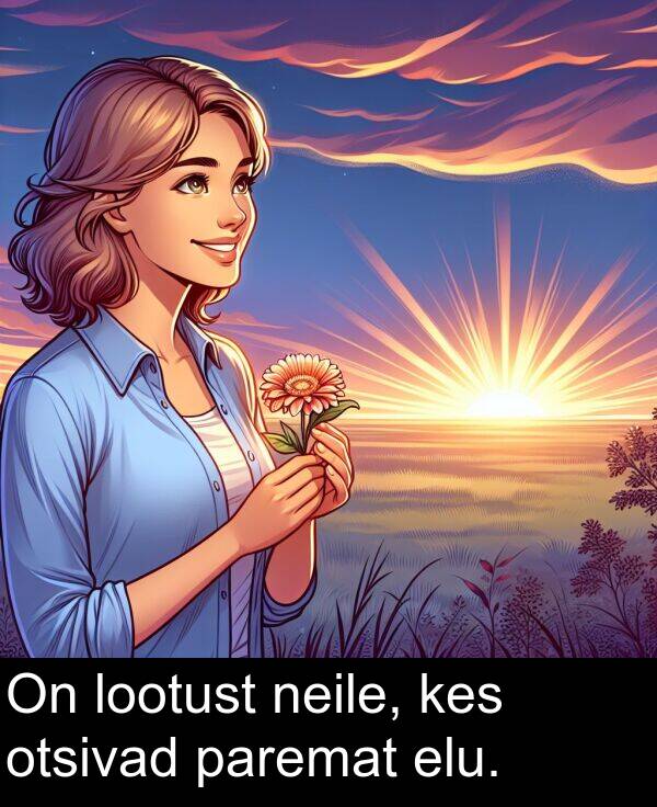 lootust: On lootust neile, kes otsivad paremat elu.