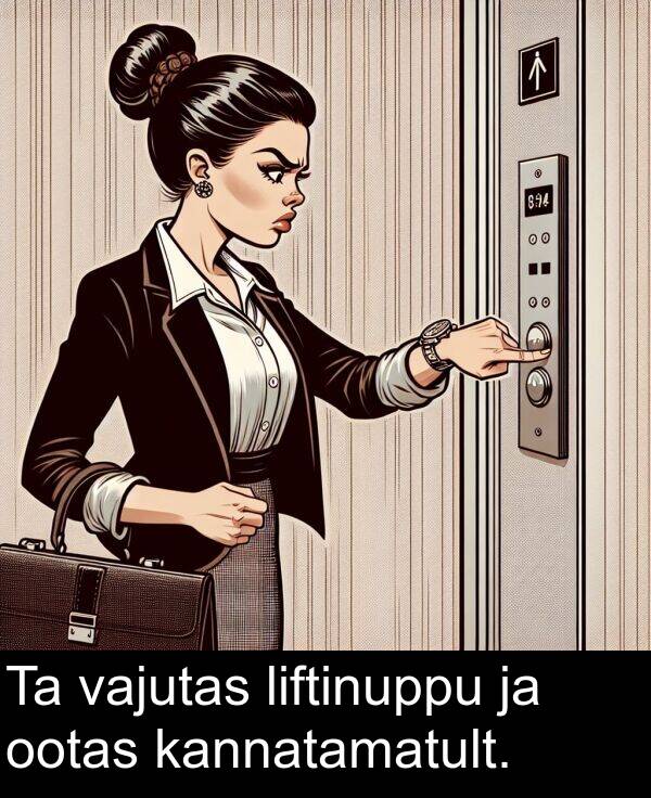 ootas: Ta vajutas liftinuppu ja ootas kannatamatult.