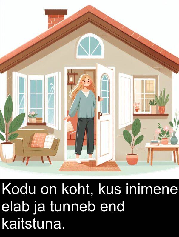 inimene: Kodu on koht, kus inimene elab ja tunneb end kaitstuna.