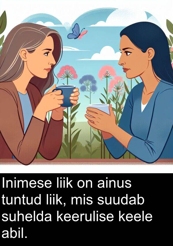 ainus: Inimese liik on ainus tuntud liik, mis suudab suhelda keerulise keele abil.