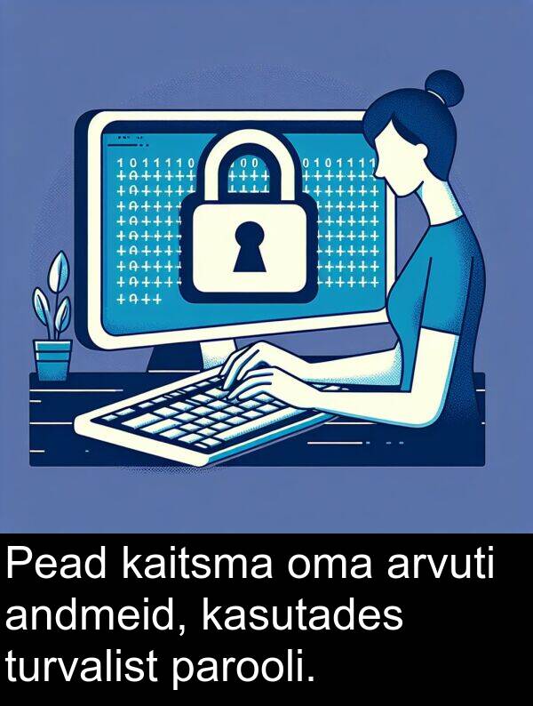 parooli: Pead kaitsma oma arvuti andmeid, kasutades turvalist parooli.