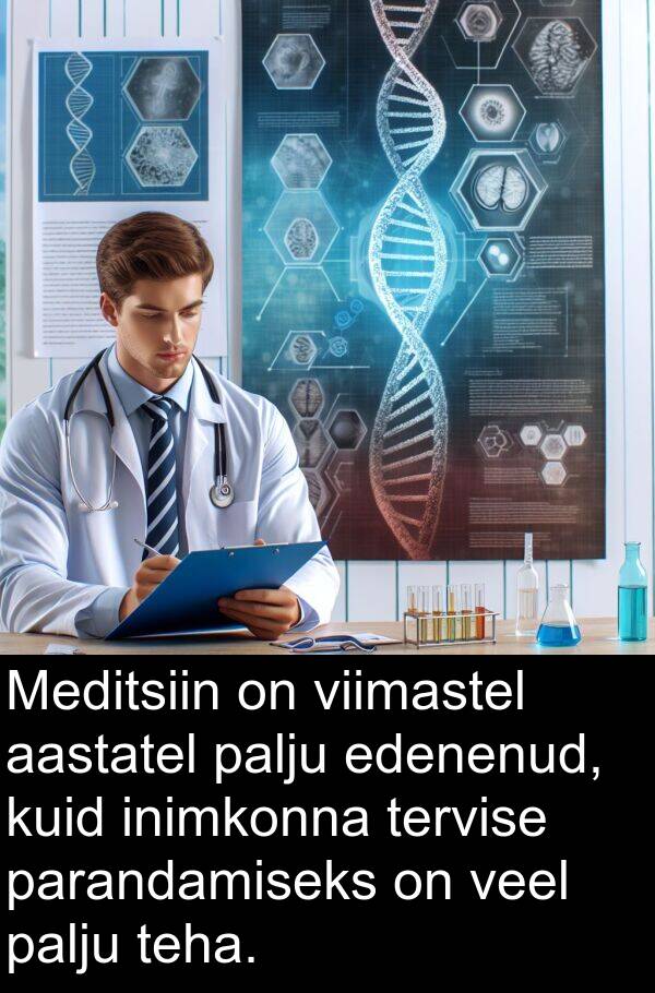 parandamiseks: Meditsiin on viimastel aastatel palju edenenud, kuid inimkonna tervise parandamiseks on veel palju teha.