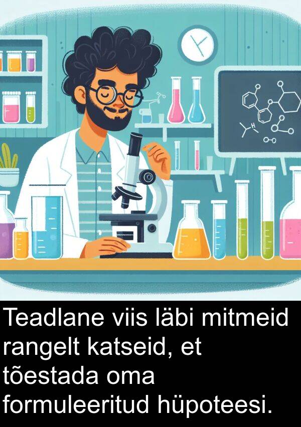 rangelt: Teadlane viis läbi mitmeid rangelt katseid, et tõestada oma formuleeritud hüpoteesi.