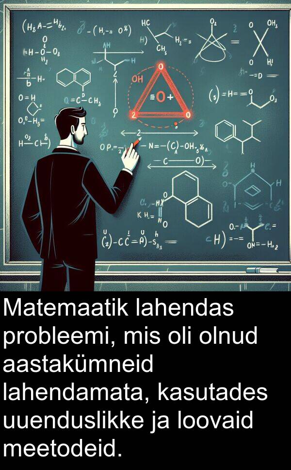 olnud: Matemaatik lahendas probleemi, mis oli olnud aastakümneid lahendamata, kasutades uuenduslikke ja loovaid meetodeid.