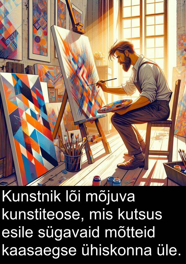 ühiskonna: Kunstnik lõi mõjuva kunstiteose, mis kutsus esile sügavaid mõtteid kaasaegse ühiskonna üle.