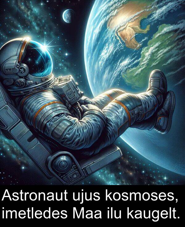 ujus: Astronaut ujus kosmoses, imetledes Maa ilu kaugelt.