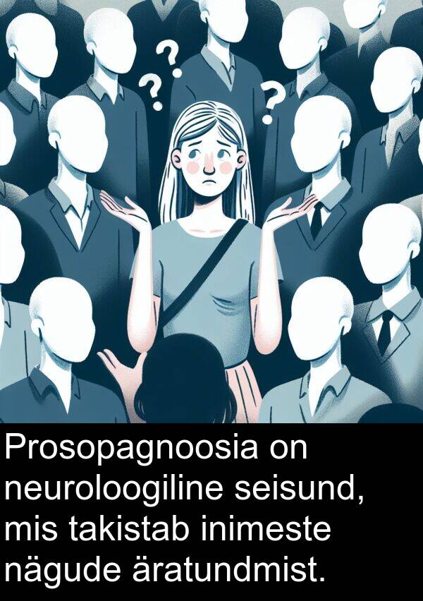 takistab: Prosopagnoosia on neuroloogiline seisund, mis takistab inimeste nägude äratundmist.