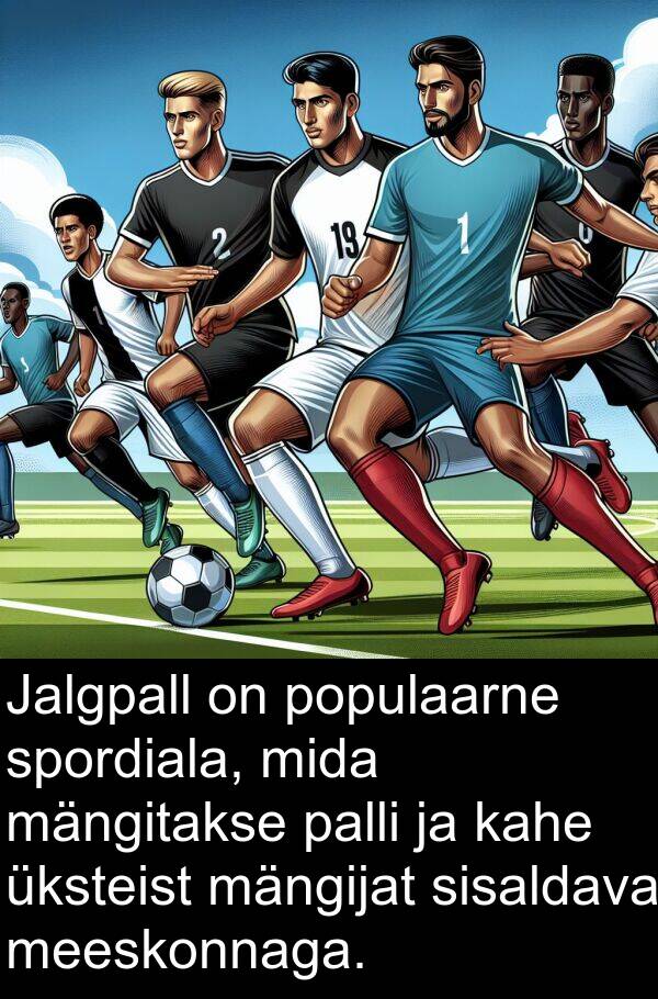 üksteist: Jalgpall on populaarne spordiala, mida mängitakse palli ja kahe üksteist mängijat sisaldava meeskonnaga.