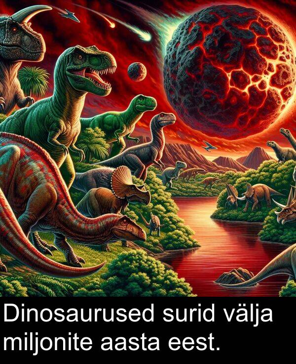 aasta: Dinosaurused surid välja miljonite aasta eest.