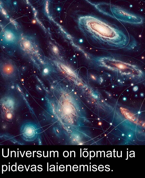 laienemises: Universum on lõpmatu ja pidevas laienemises.