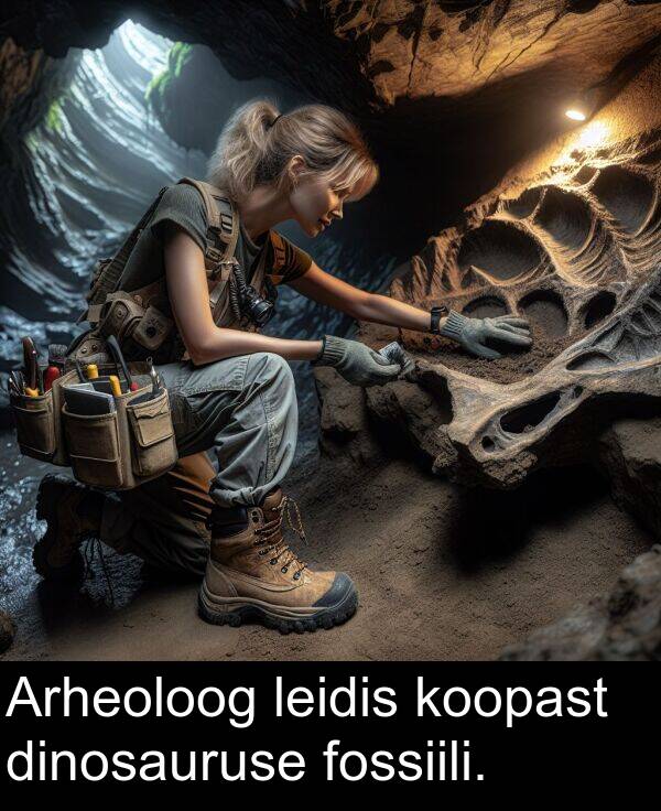 leidis: Arheoloog leidis koopast dinosauruse fossiili.