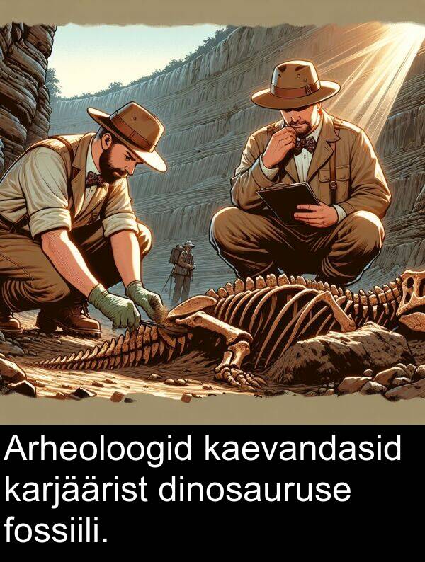 karjäärist: Arheoloogid kaevandasid karjäärist dinosauruse fossiili.