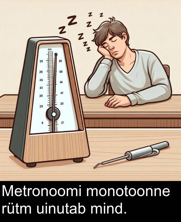 rütm: Metronoomi monotoonne rütm uinutab mind.