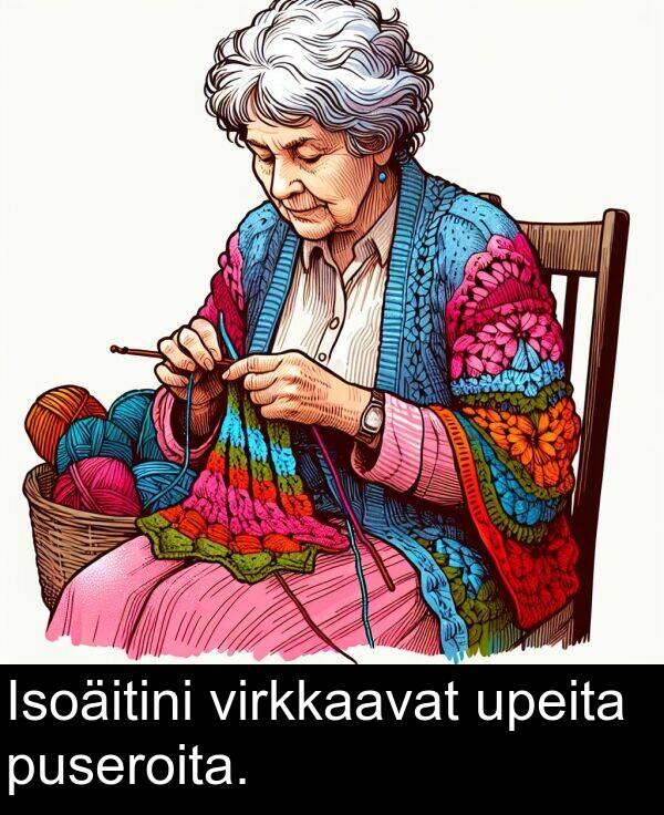 virkkaavat: Isoäitini virkkaavat upeita puseroita.